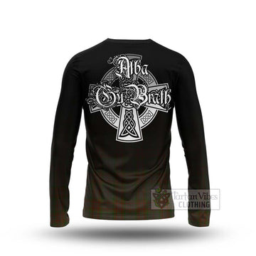 Gray Tartan Long Sleeve T-Shirt Featuring Alba Gu Brath Family Crest Celtic Inspired - Tartan Vibes Clothing