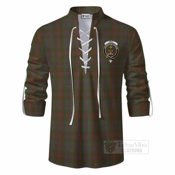 Gray Tartan Ghillie Kilt Shirt with Family Crest DNA In Me Style - Tartan Vibes Clothing