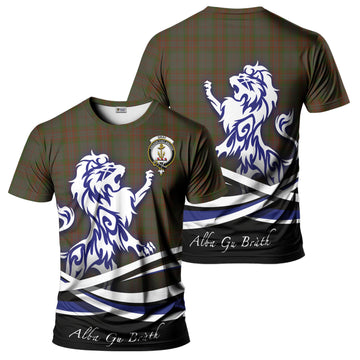 Gray Tartan T-Shirt with Alba Gu Brath Regal Lion Emblem