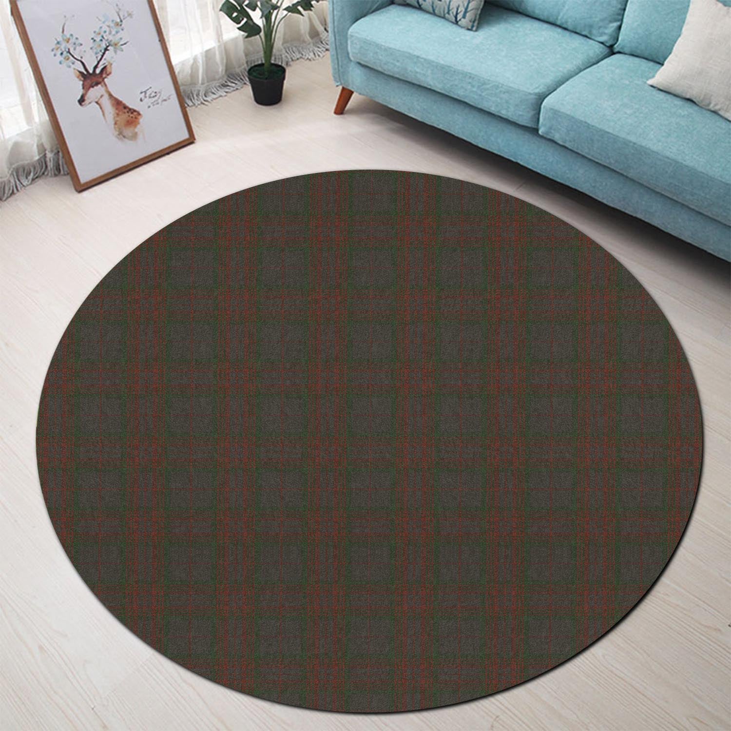 Gray Tartan Round Rug - Tartan Vibes Clothing