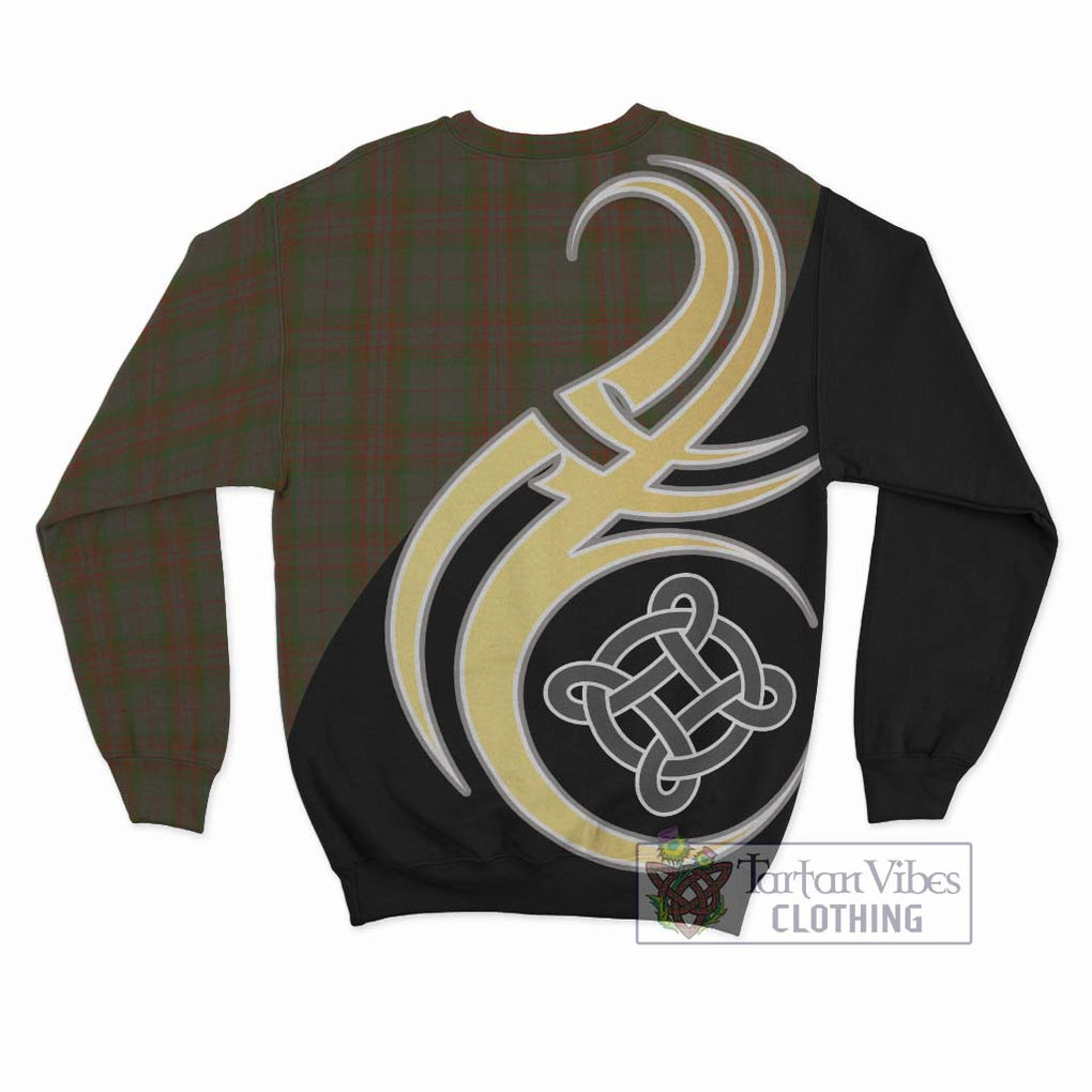 Gray Tartan Sweatshirt with Family Crest and Celtic Symbol Style - Tartan Vibes Clothing