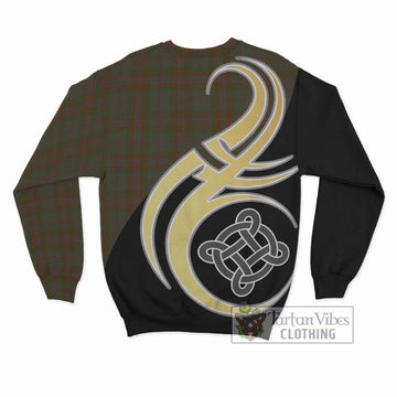 Gray Tartan Sweatshirt with Family Crest and Celtic Symbol Style - Tartan Vibes Clothing