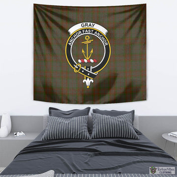Gray Tartan Tapestry Wall Hanging and Home Decor for Room with Family Crest - Tartan Vibes Clothing