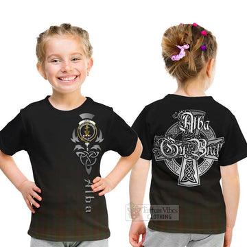 Gray Tartan Kid T-Shirt Featuring Alba Gu Brath Family Crest Celtic Inspired - Tartan Vibes Clothing