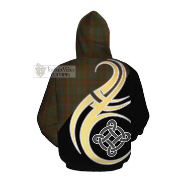 Gray Tartan Cotton Hoodie with Family Crest and Celtic Symbol Style Pullover Hoodie - Tartan Vibes Clothing