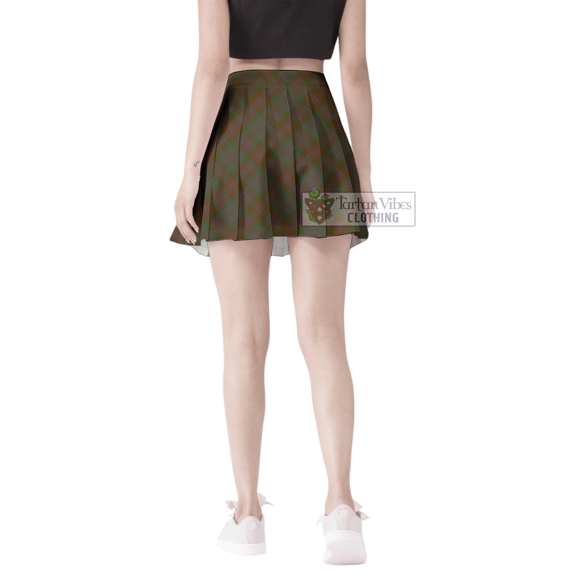 Gray Tartan Women's Plated Mini Skirt Cross Style - Tartan Vibes Clothing
