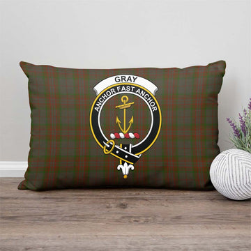 Gray Tartan Pillow Cover with Family Crest - Tartan Vibes Clothing