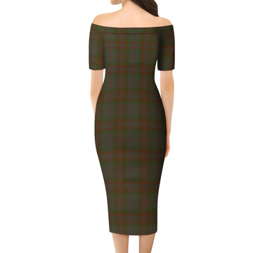 Gray Tartan Off Shoulder Lady Dress - Tartan Vibes Clothing