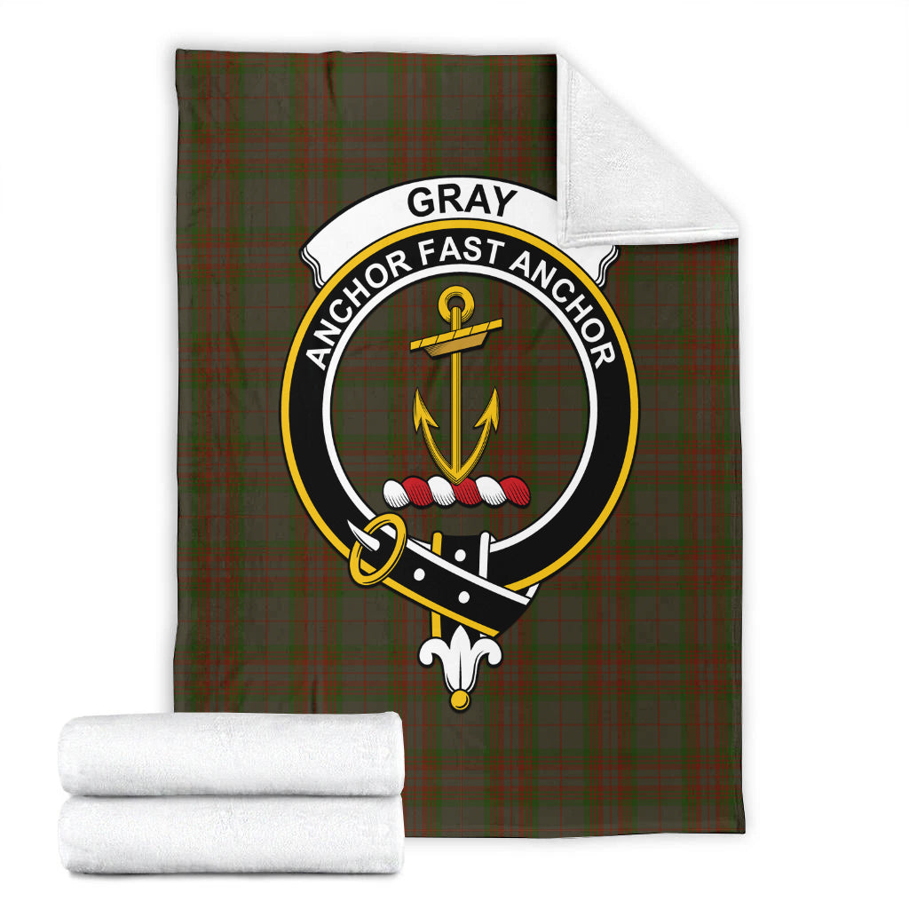 Gray Tartan Blanket with Family Crest - Tartan Vibes Clothing