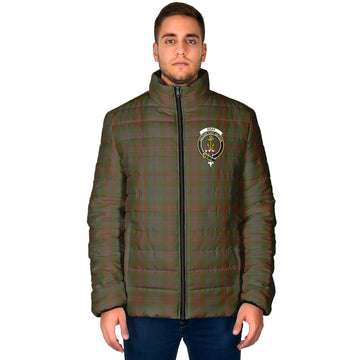 Gray Tartan Padded Jacket with Family Crest