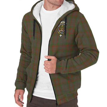Gray Tartan Sherpa Hoodie with Family Crest - Tartan Vibes Clothing