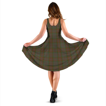 Gray Tartan Sleeveless Midi Womens Dress - Tartan Vibes Clothing