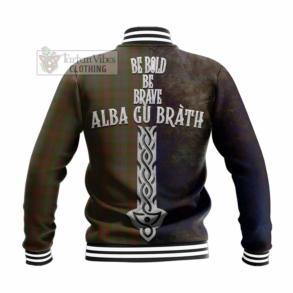 Gray Tartan Family Crest Baseball Jacket Alba Gu Brath Be Brave Lion Ancient Style - Tartan Vibes Clothing