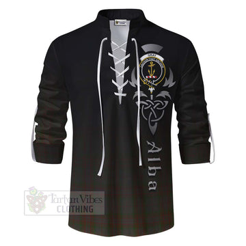 Gray Tartan Ghillie Kilt Shirt Featuring Alba Gu Brath Family Crest Celtic Inspired - Tartan Vibes Clothing
