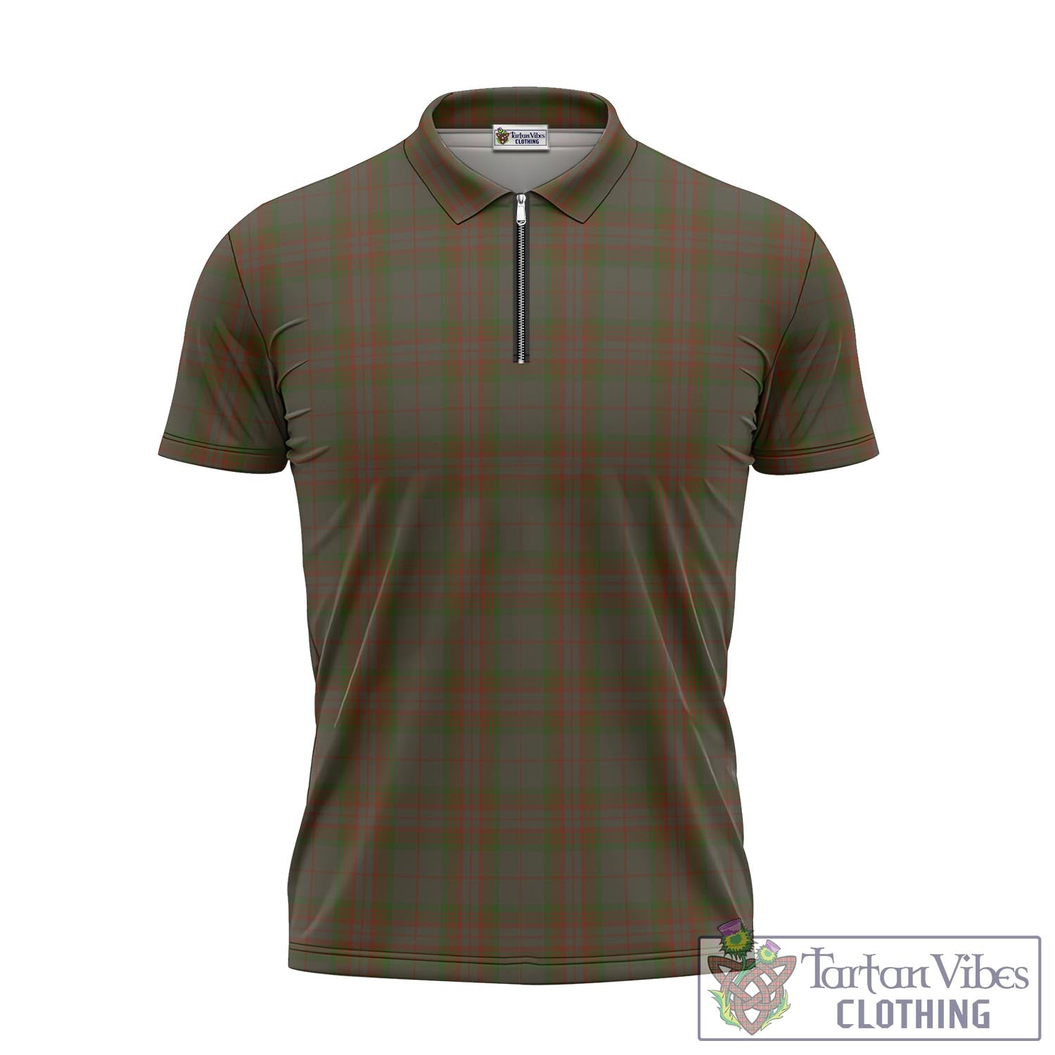 Gray Tartan Zipper Polo Shirt - Tartan Vibes Clothing