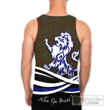 Gray Tartan Men's Tank Top with Alba Gu Brath Regal Lion Emblem - Tartan Vibes Clothing