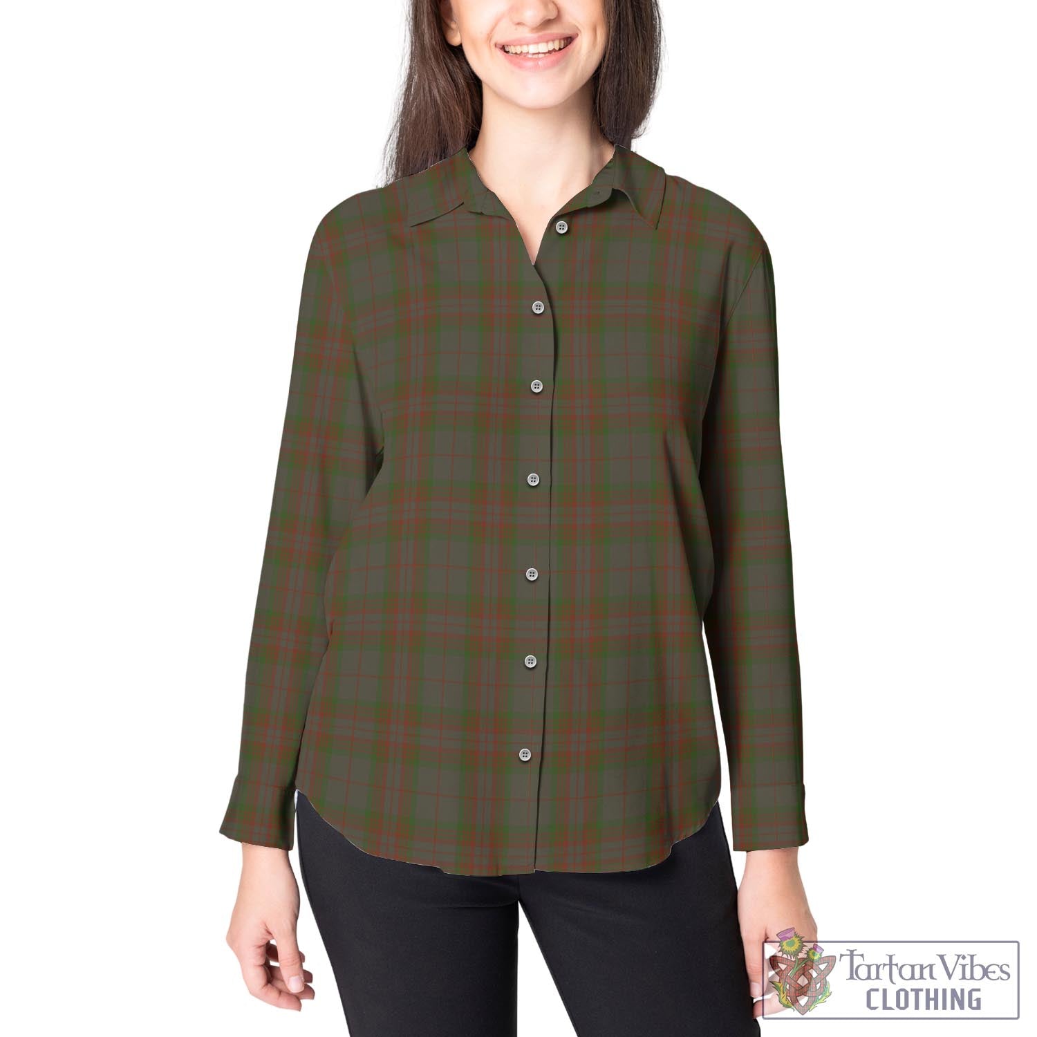 Gray Tartan Women's Casual Shirt - Tartan Vibes Clothing