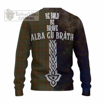 Gray Tartan Family Crest Knitted Sweater Alba Gu Brath Be Brave Lion Ancient Style - Tartan Vibes Clothing