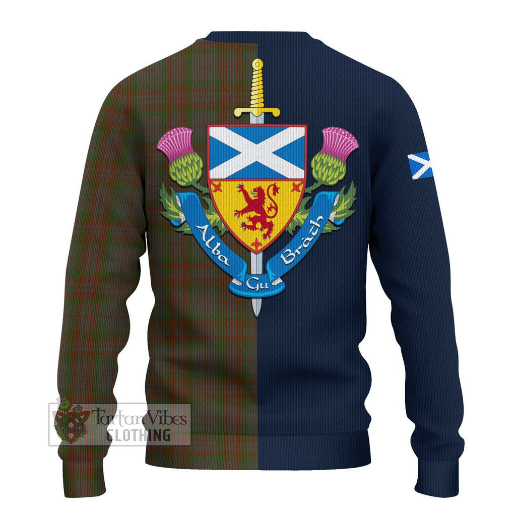 Gray Tartan Ugly Sweater Alba with Scottish Lion Royal Arm Half Style - Tartan Vibes Clothing