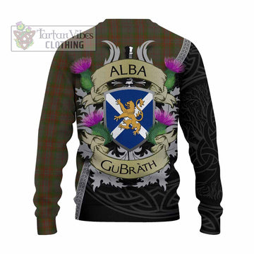 Gray Tartan Family Crest Knitted Sweater Lion Rampant Royal Thistle Shield Celtic Inspired - Tartan Vibes Clothing