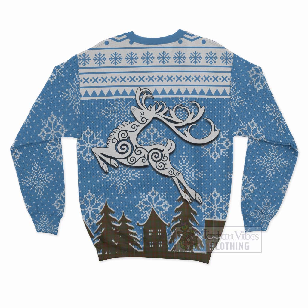 Gray Clan Christmas Sweatshirt Celtic Reindeer Style - Tartan Vibes Clothing