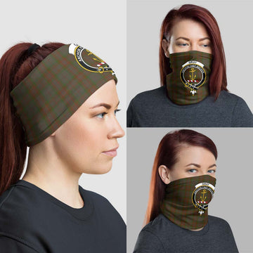 Gray Tartan Neck Gaiters, Tartan Bandanas, Tartan Head Band with Family Crest - Tartan Vibes Clothing