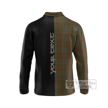 Gray Tartan Long Sleeve Polo Shirt with Family Crest and Half Of Me Style - Tartan Vibes Clothing
