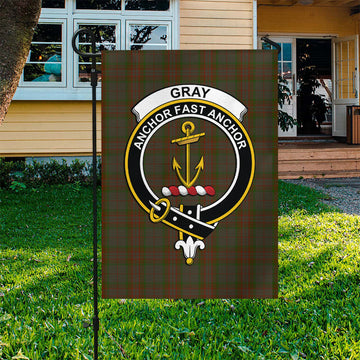 Gray Tartan Garden Flag with Family Crest Garden Flag - Tartan Vibes Clothing