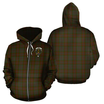 Gray Tartan Hoodie with Family Crest