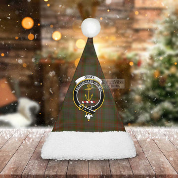 Gray Tartan Christmas Santa Hats with Family Crest - Tartan Vibes Clothing