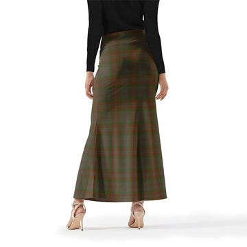Gray Tartan Womens Full Length Skirt