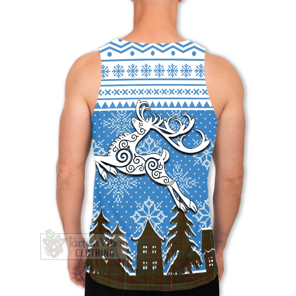 Gray Clan Christmas Men's Tank Top Celtic Reindeer Style - Tartan Vibes Clothing