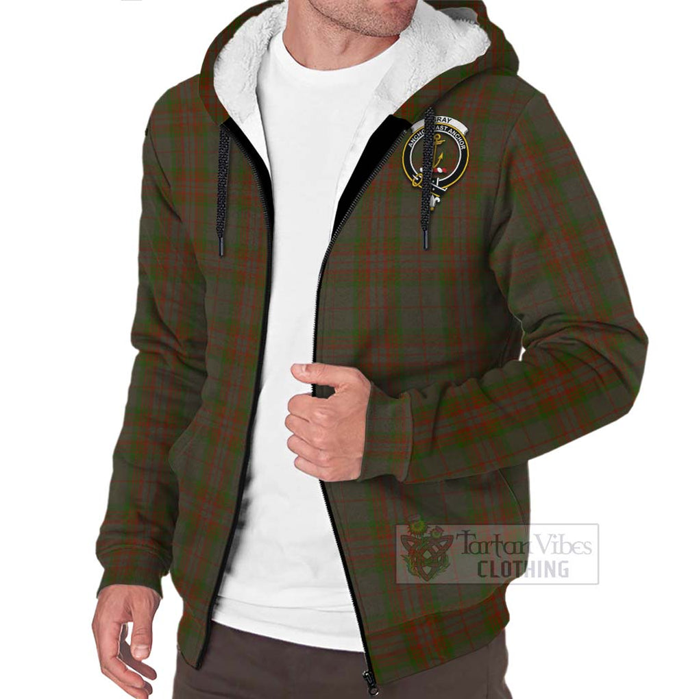 Gray Tartan Sherpa Hoodie with Family Crest Celtic Skull Style Unisex - Tartan Vibes Clothing
