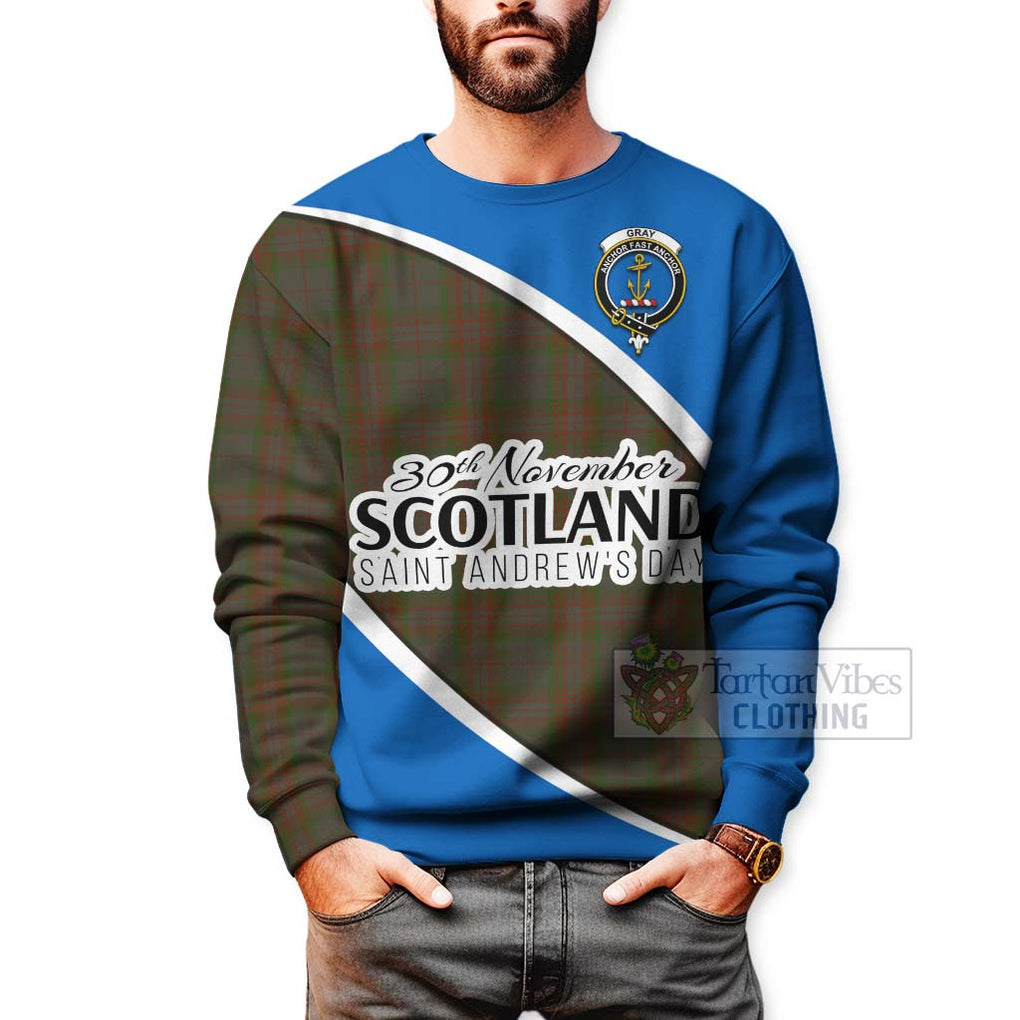 Gray Family Crest Tartan Sweatshirt Celebrate Saint Andrew's Day in Style - Tartan Vibes Clothing