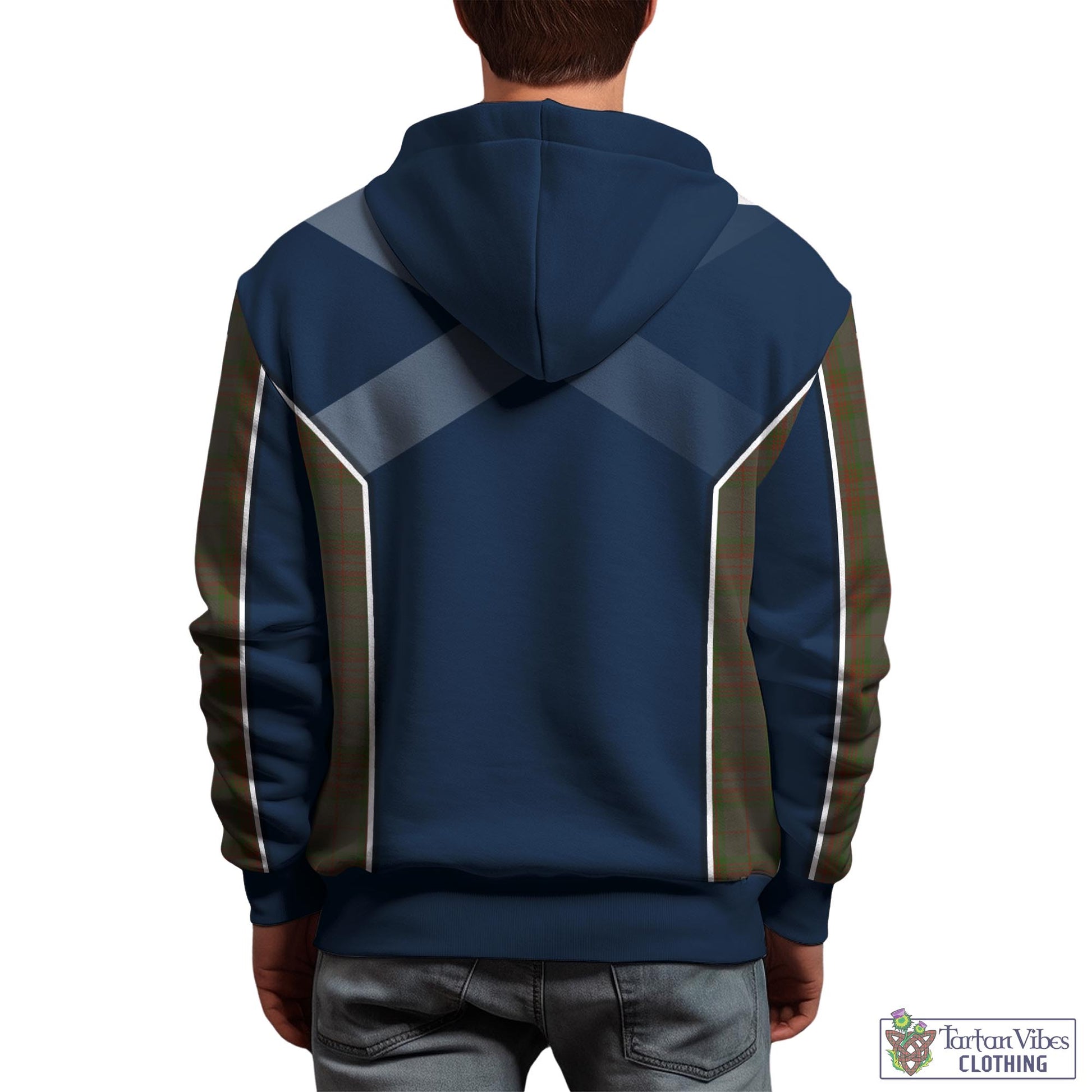Tartan Vibes Clothing Gray Tartan Hoodie with Family Crest and Lion Rampant Vibes Sport Style