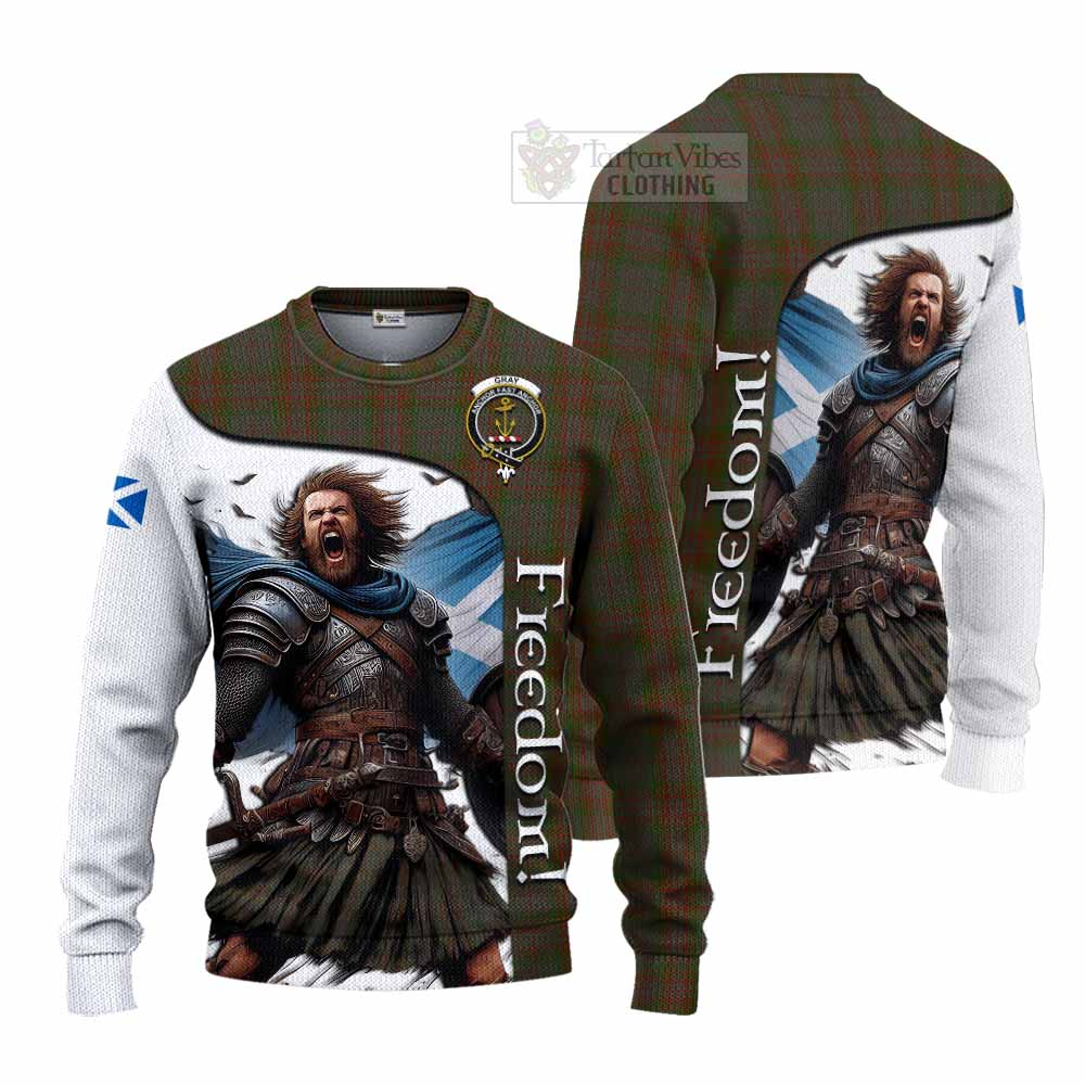 Gray Crest Tartan Knitted Sweater Inspired by the Freedom of Scottish Warrior - Tartan Vibes Clothing