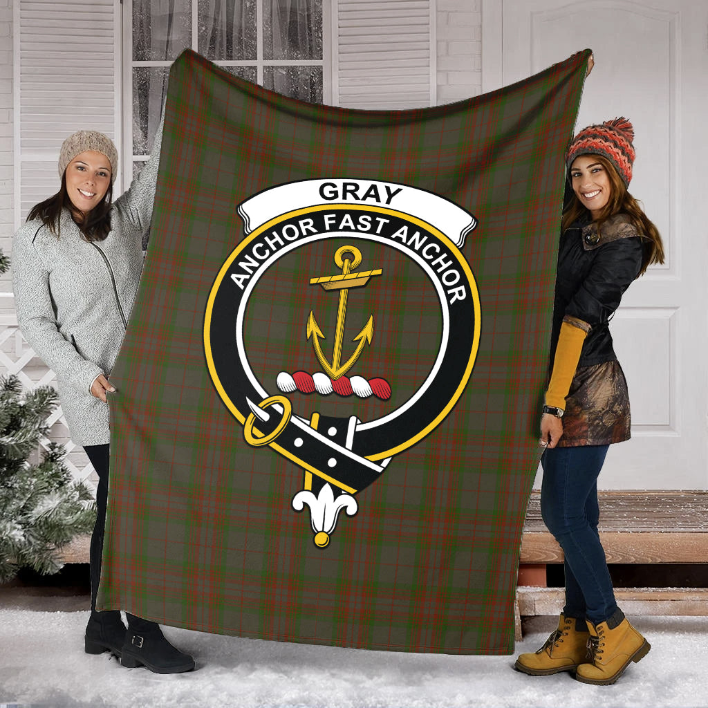 Gray Tartan Blanket with Family Crest - Tartan Vibes Clothing