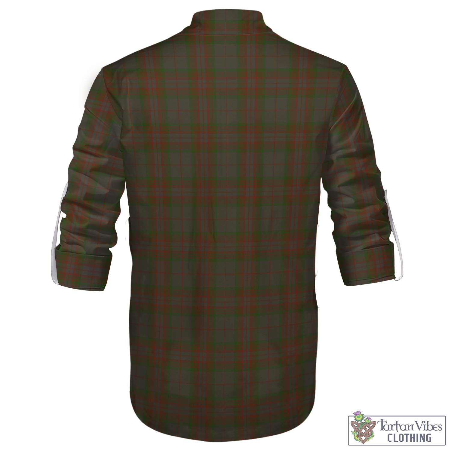 Tartan Vibes Clothing Gray Tartan Men's Scottish Traditional Jacobite Ghillie Kilt Shirt