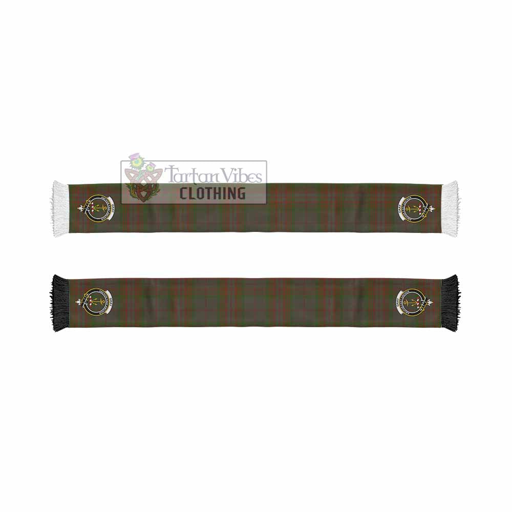 Gray Tartan Ruffneck Scarf with Family Crest - Tartan Vibes Clothing