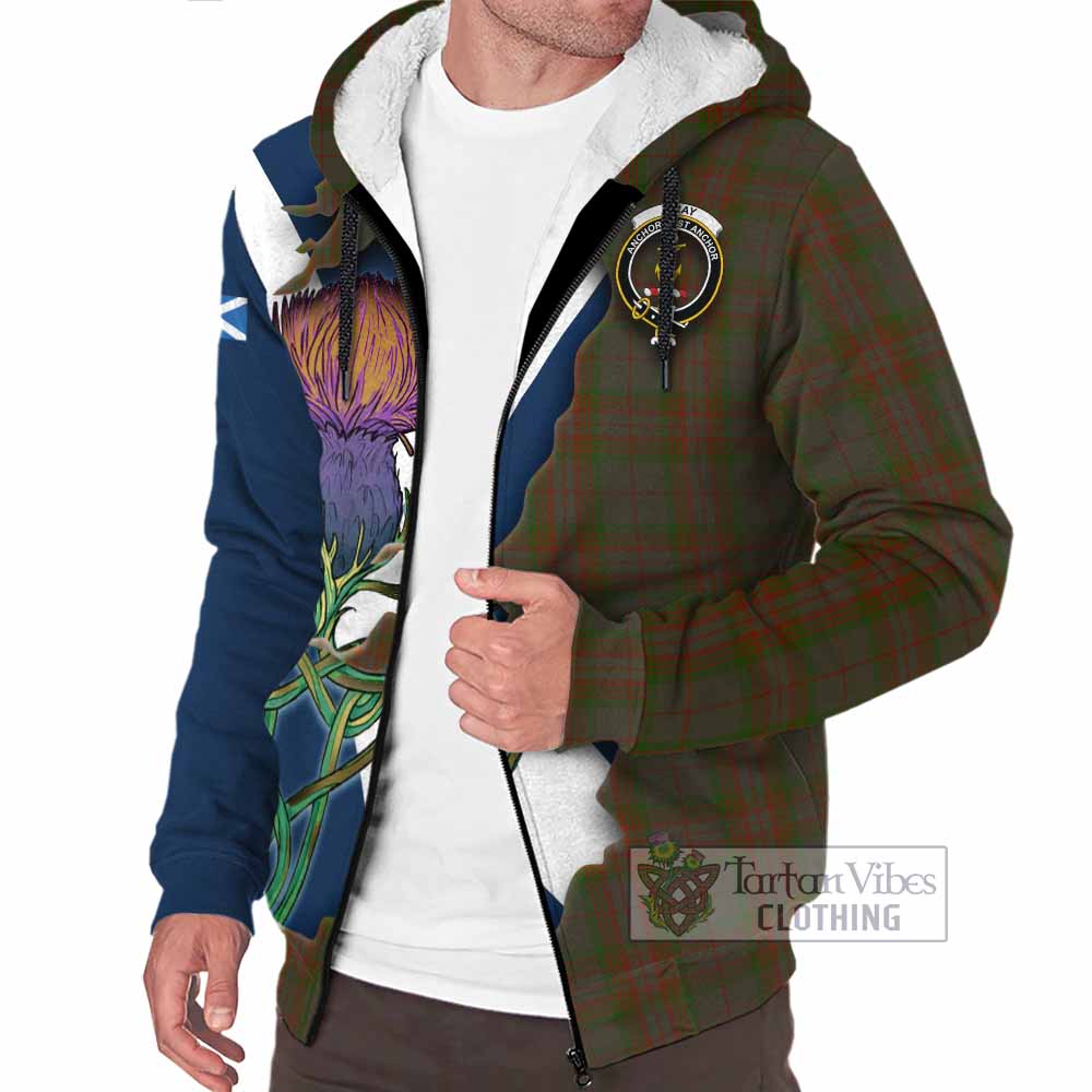 Gray Tartan Family Crest Sherpa Hoodie Scottish Thistle Celtic Inspired - Tartan Vibes Clothing