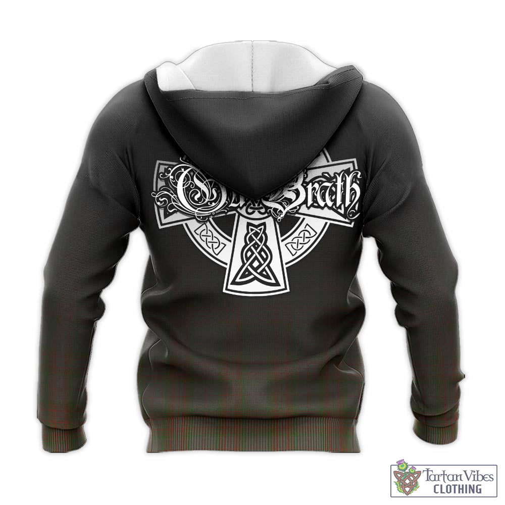 Gray Tartan Knitted Hoodie Featuring Alba Gu Brath Family Crest Celtic Inspired - Tartan Vibes Clothing