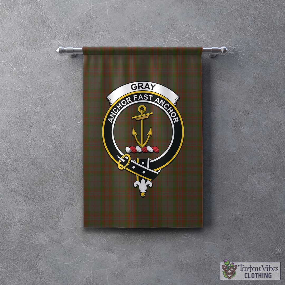 Gray Tartan Gonfalon, Tartan Banner with Family Crest - Tartan Vibes Clothing