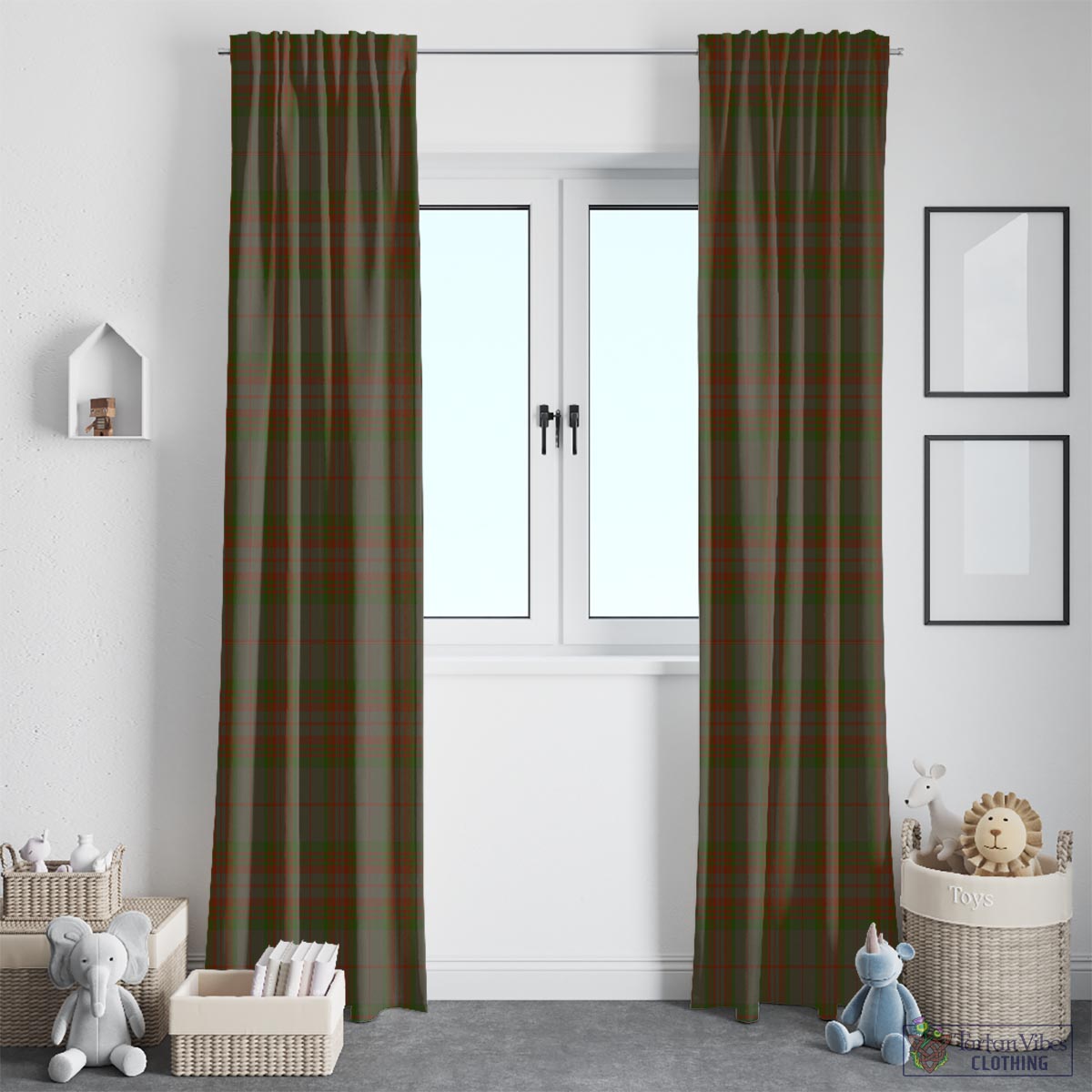 Gray Tartan Window Curtain