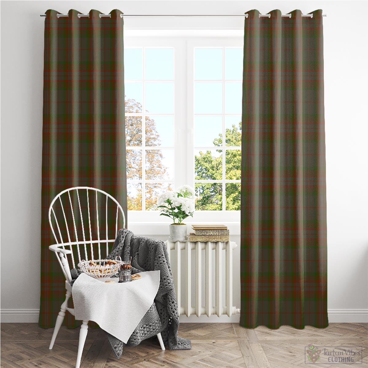 Gray Tartan Window Curtain