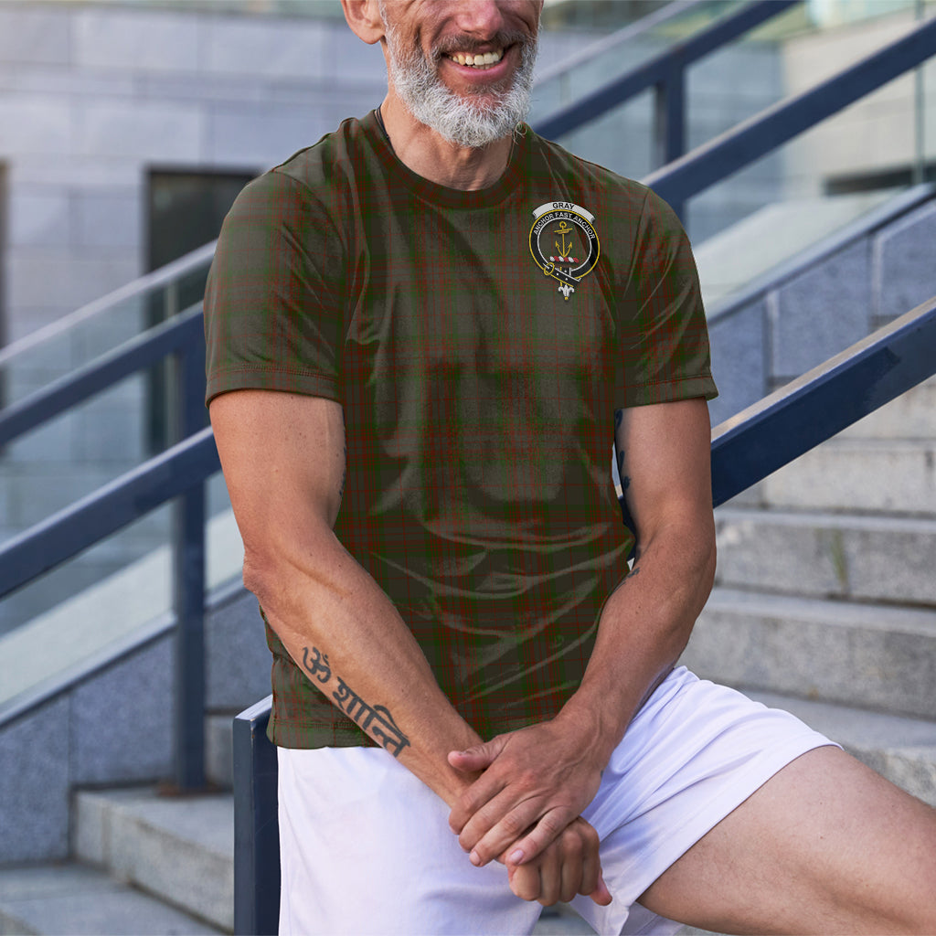 Gray Tartan T-Shirt with Family Crest - Tartan Vibes Clothing