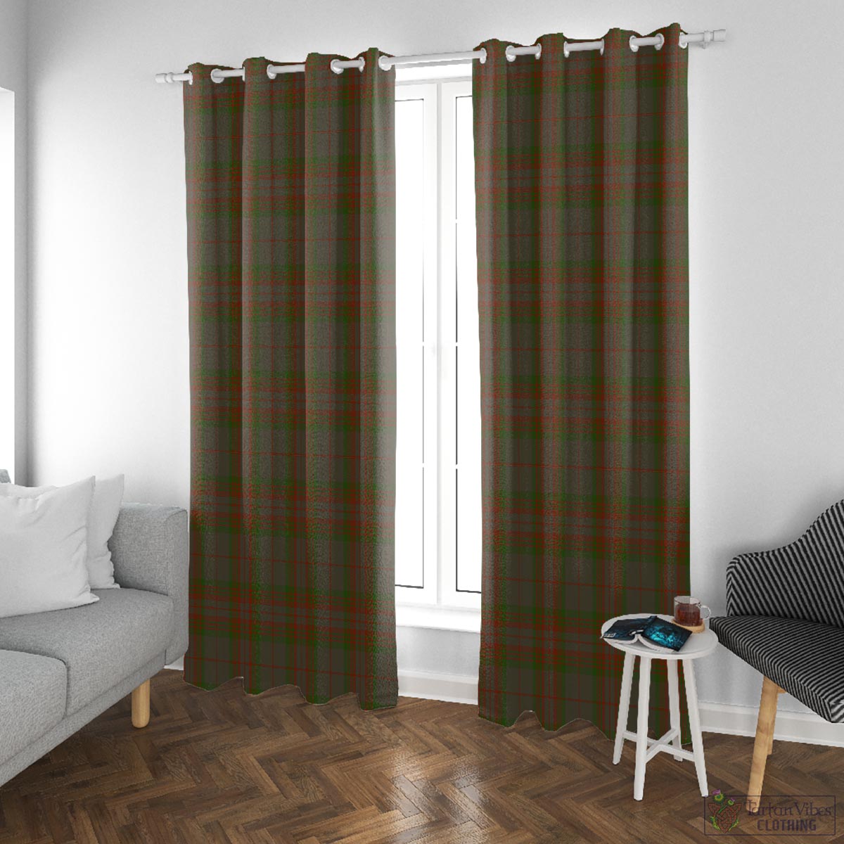 Gray Tartan Window Curtain