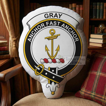 Gray Clan Crest Shaped Throw Pillow, Scottish Clan Badge Decorative Pillow
