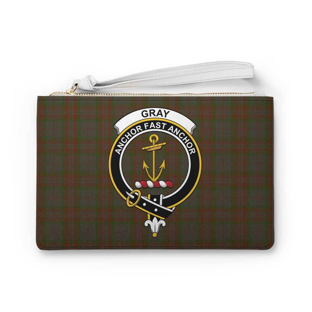 Tartan Vibes Clothing Gray Family Crest Tartan Clutch Bag