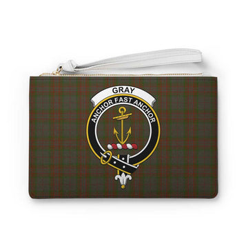 Tartan Vibes Clothing Gray Family Crest Tartan Clutch Bag