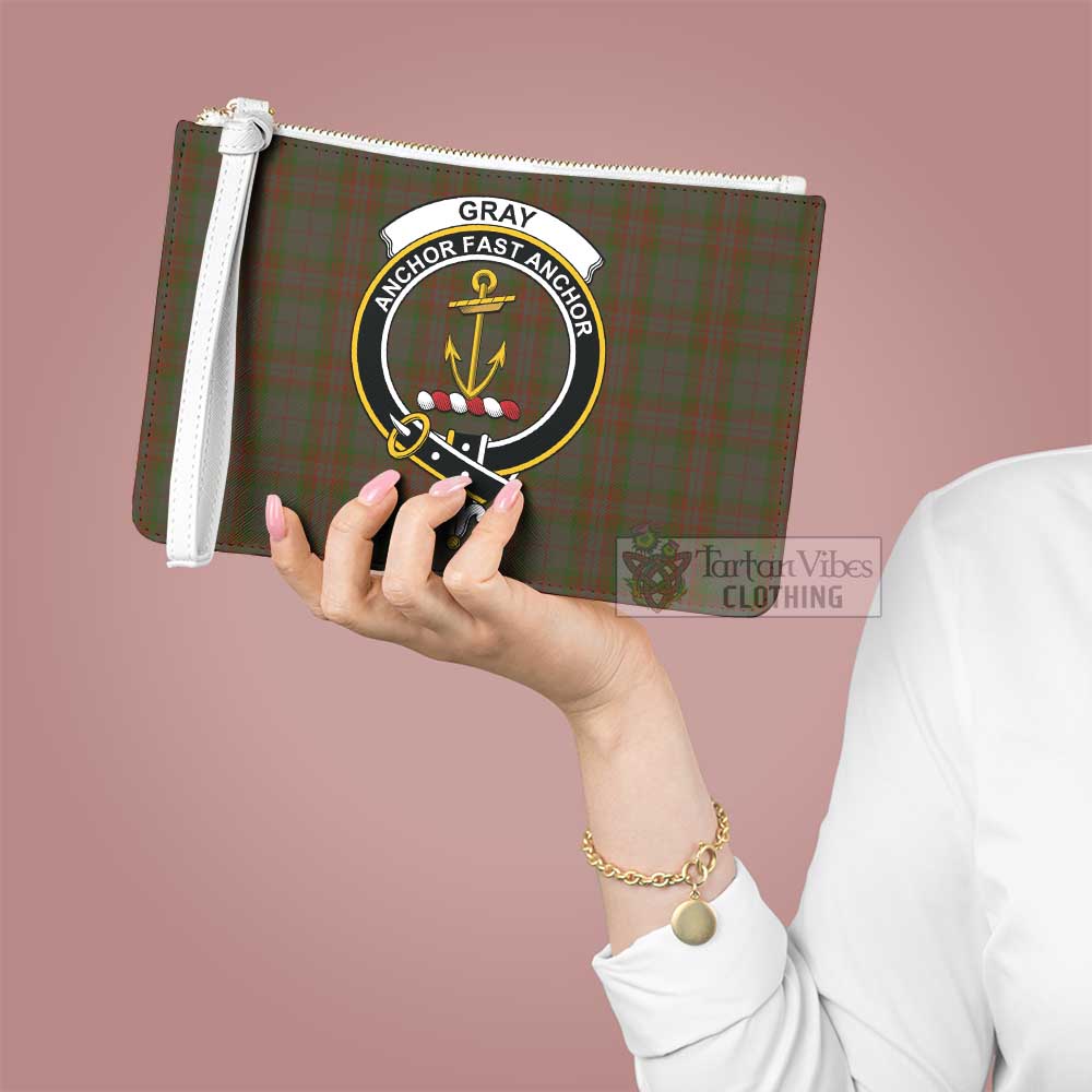 Tartan Vibes Clothing Gray Family Crest Tartan Clutch Bag